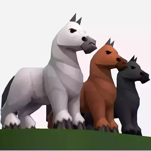 Handpaint Cartoon Medieval Horse MMO Animal Low-poly 3D model