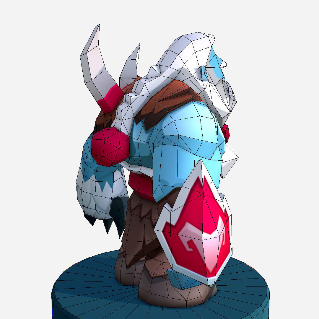  Nord Viking Handpaint Cartoon MMO rpg Character Low-poly 3D model_21