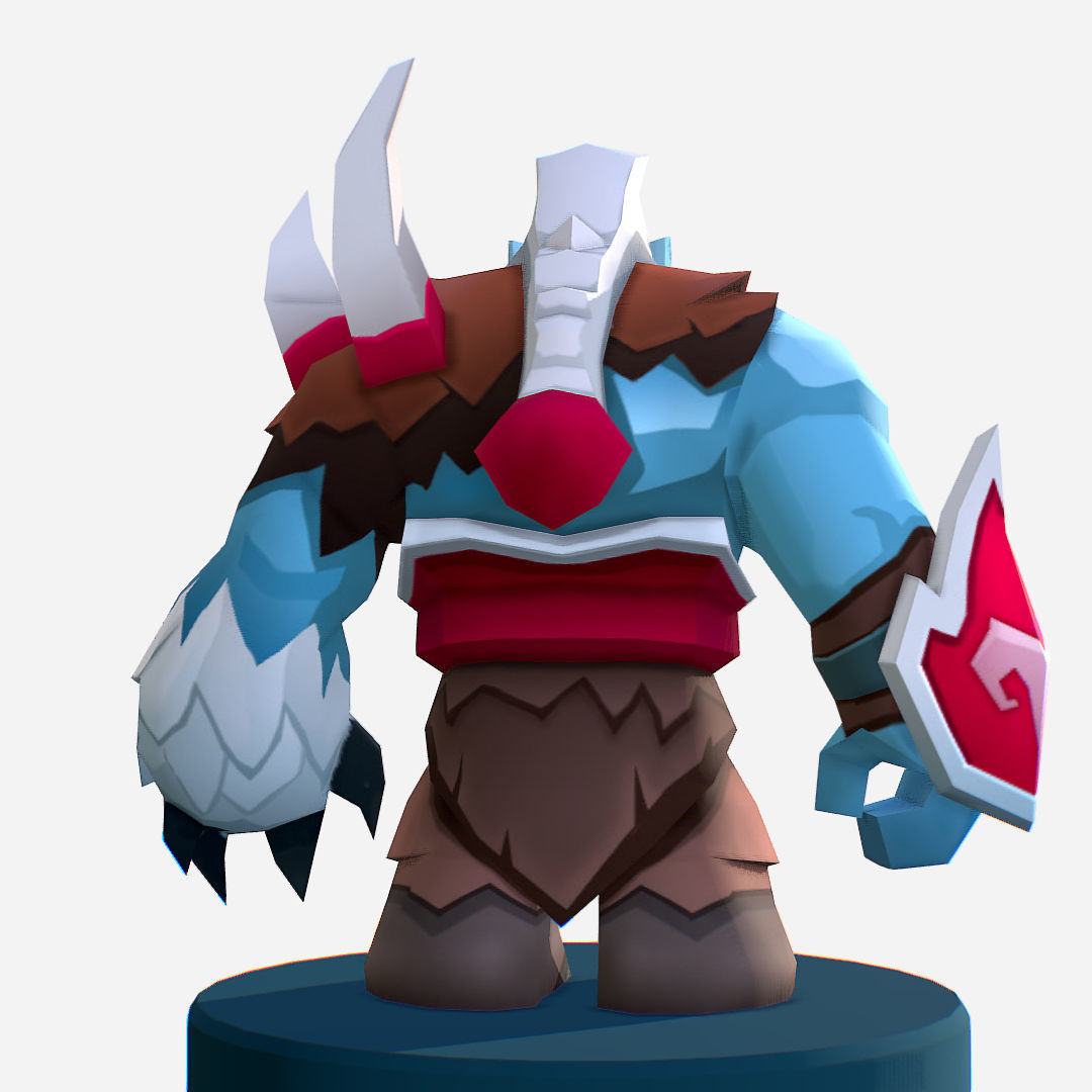  Nord Viking Handpaint Cartoon MMO rpg Character Low-poly 3D model_6