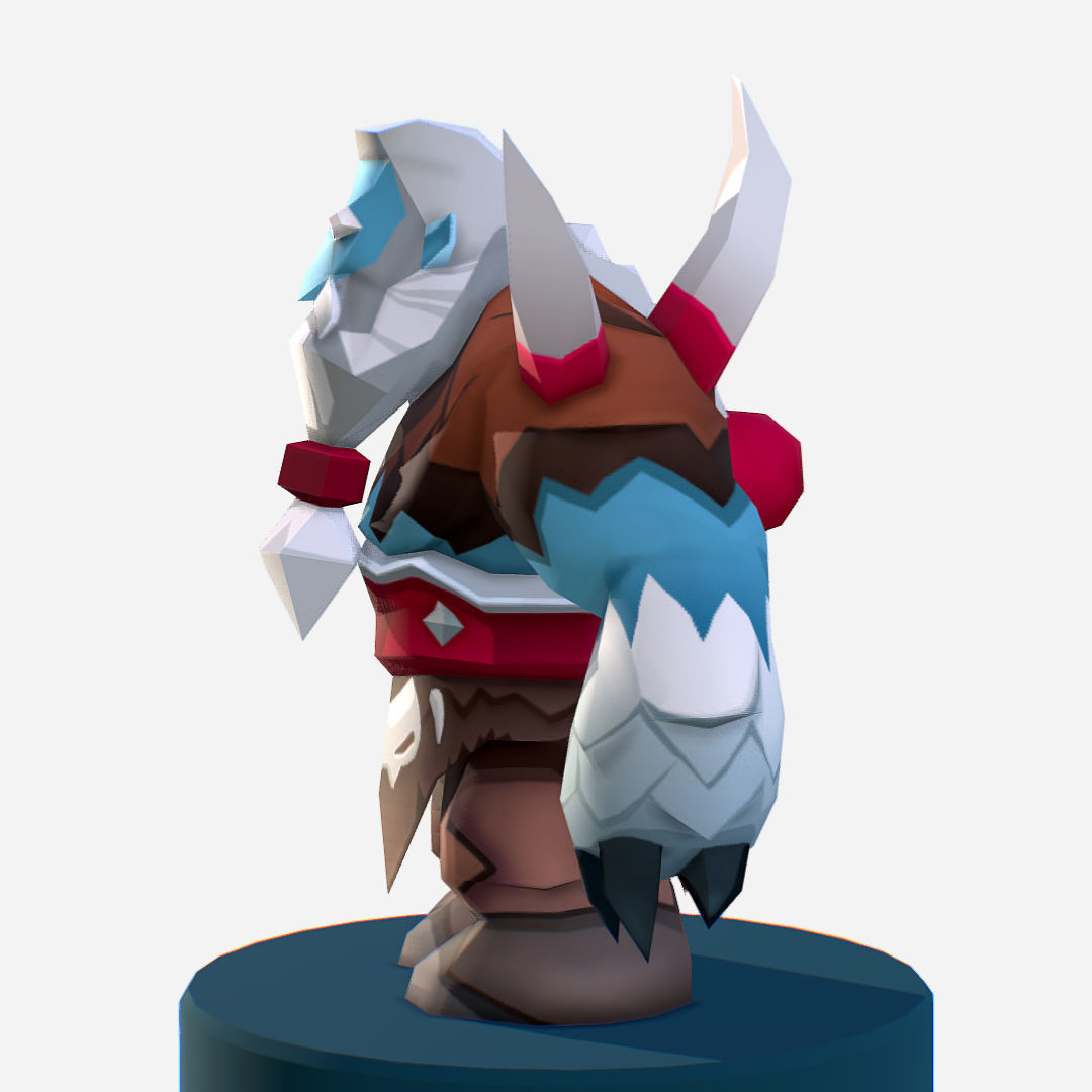  Nord Viking Handpaint Cartoon MMO rpg Character Low-poly 3D model_9