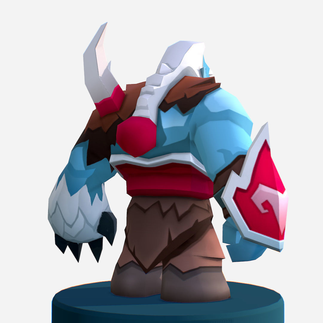  Nord Viking Handpaint Cartoon MMO rpg Character Low-poly 3D model_5