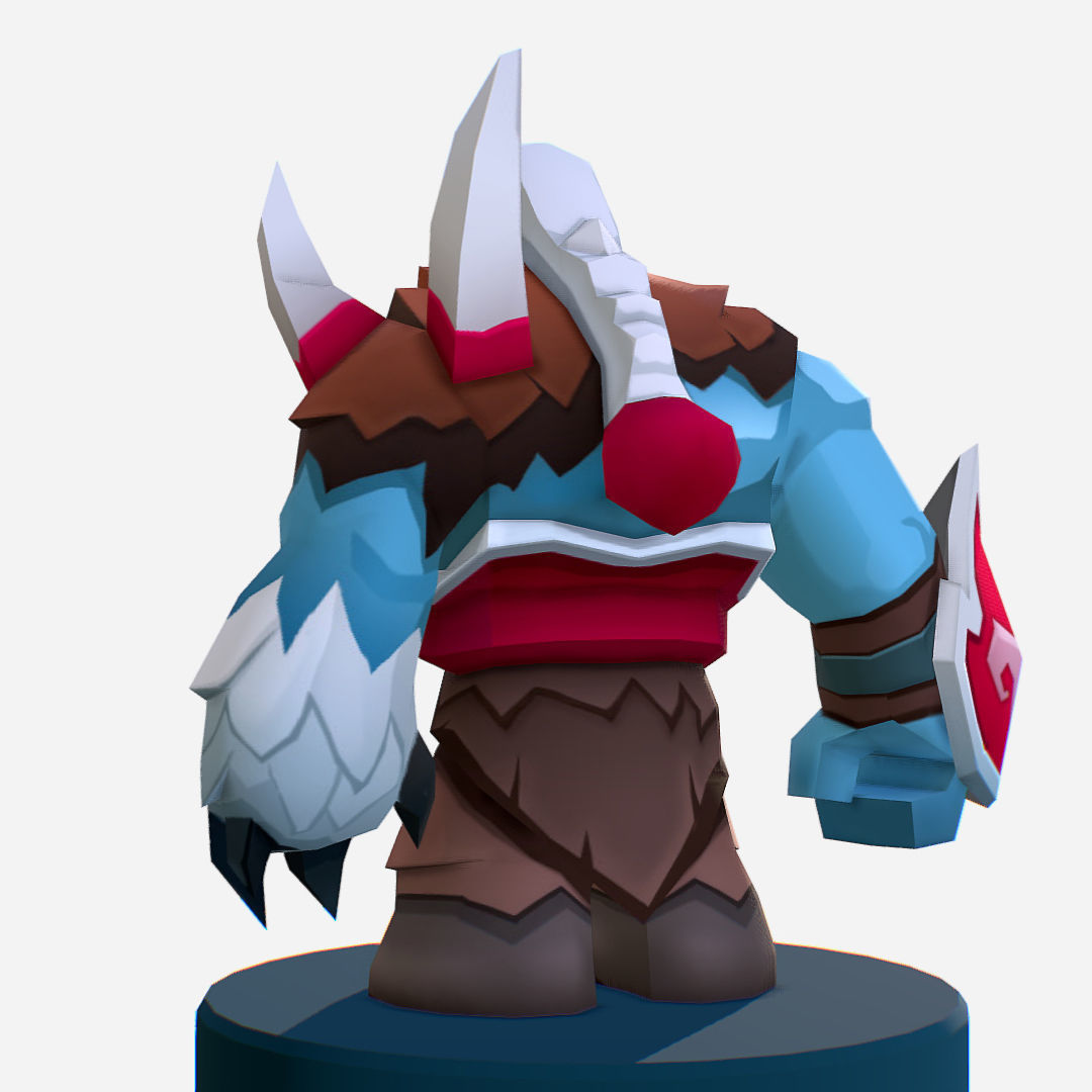  Nord Viking Handpaint Cartoon MMO rpg Character Low-poly 3D model_8