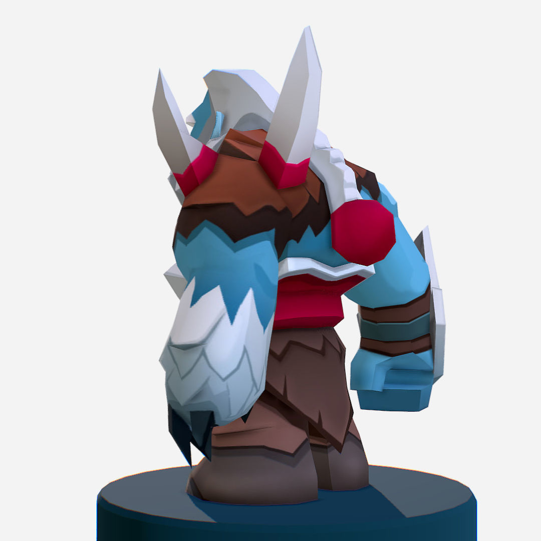  Nord Viking Handpaint Cartoon MMO rpg Character Low-poly 3D model_7