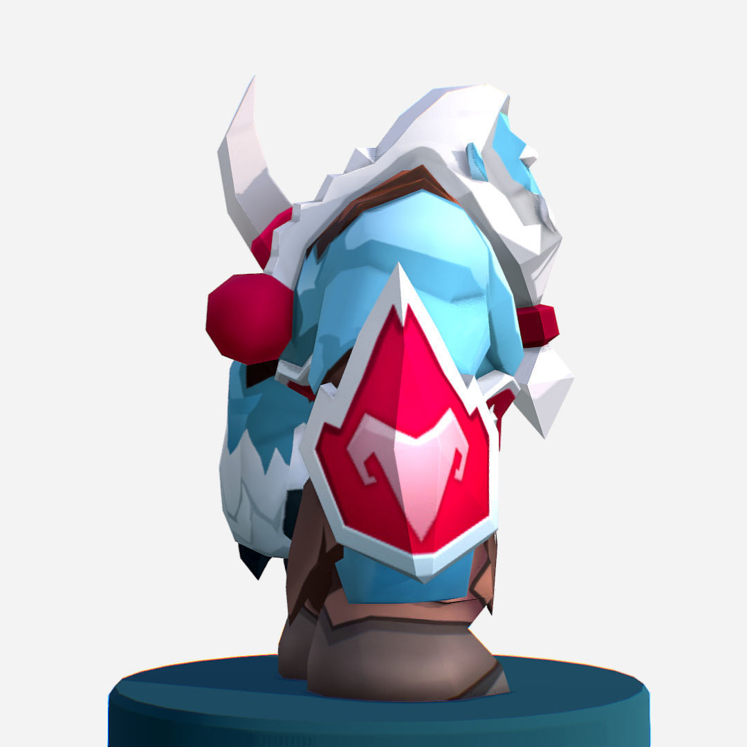  Nord Viking Handpaint Cartoon MMO rpg Character Low-poly 3D model_4