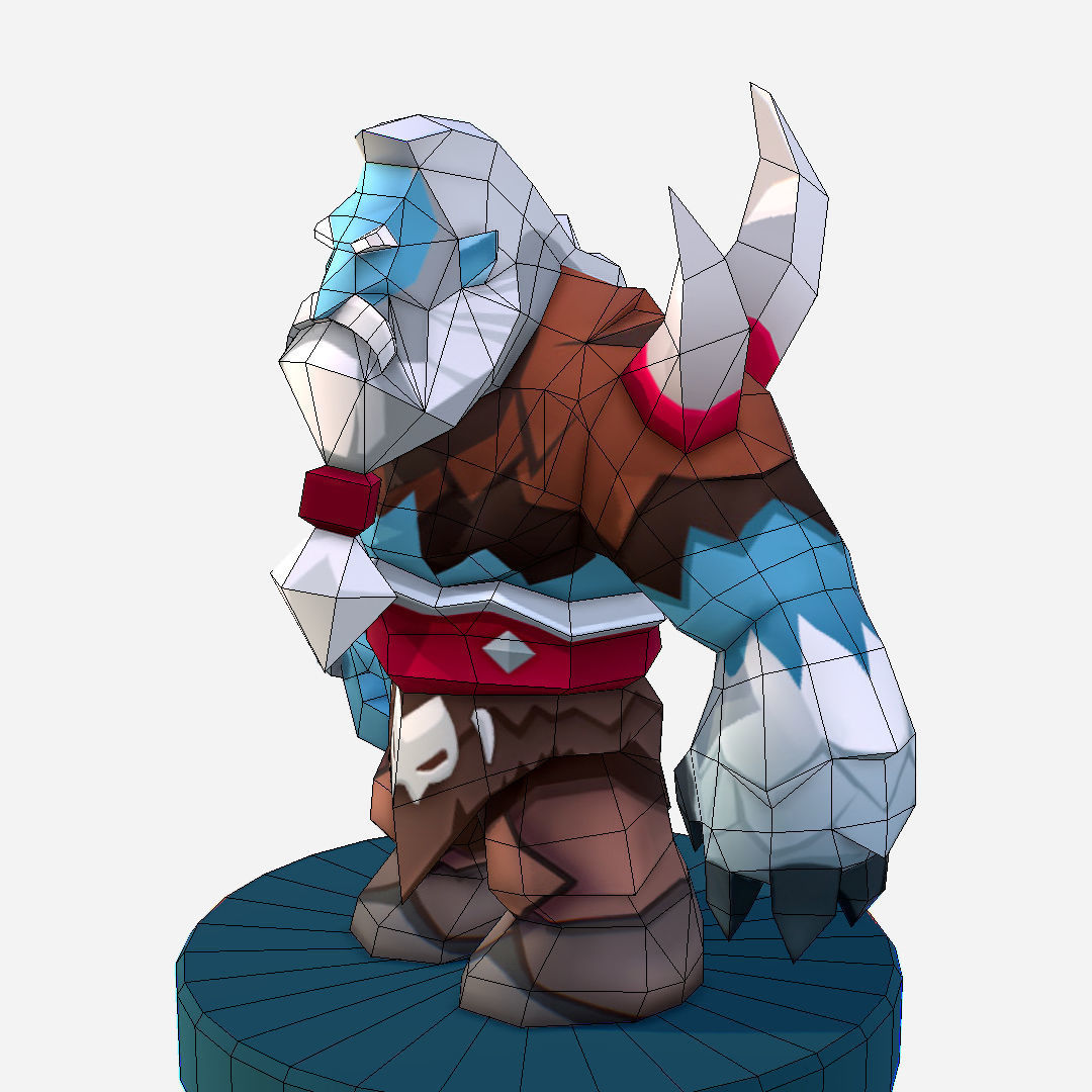  Nord Viking Handpaint Cartoon MMO rpg Character Low-poly 3D model_20