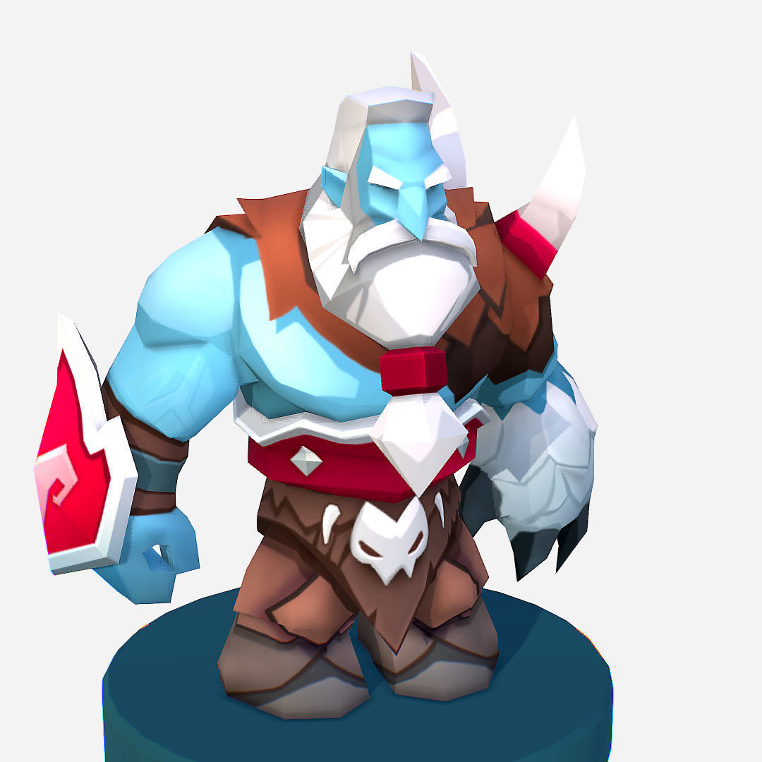  Nord Viking Handpaint Cartoon MMO rpg Character Low-poly 3D model_17