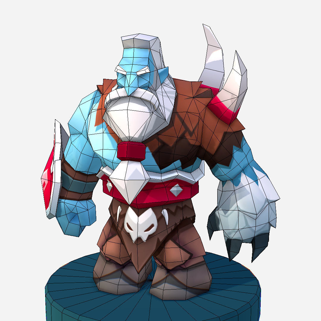 Nord Viking Handpaint Cartoon MMO rpg Character Low-poly 3D model_18