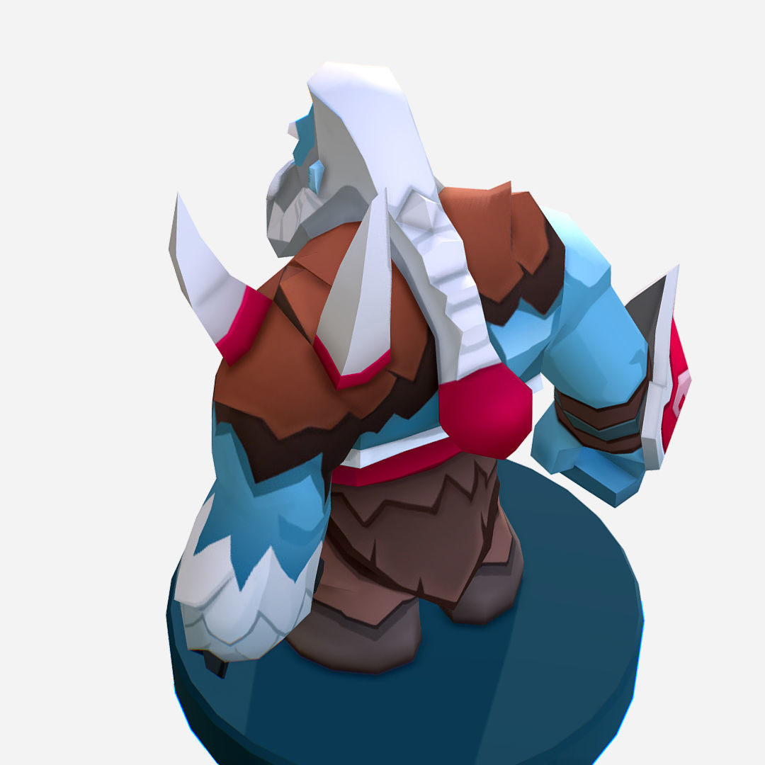  Nord Viking Handpaint Cartoon MMO rpg Character Low-poly 3D model_16