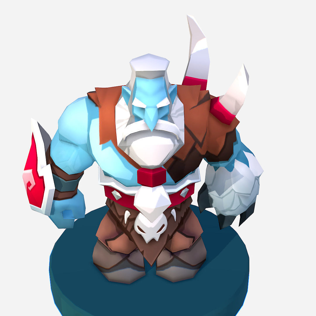  Nord Viking Handpaint Cartoon MMO rpg Character Low-poly 3D model_14