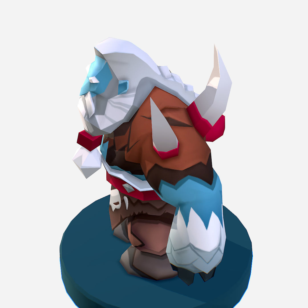 Nord Viking Handpaint Cartoon MMO rpg Character Low-poly 3D model_15