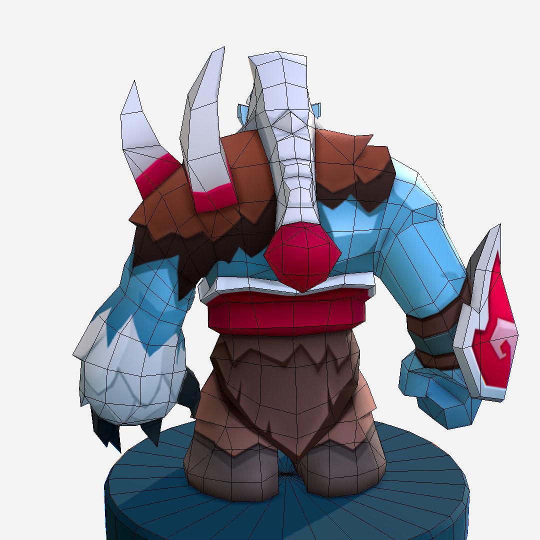  Nord Viking Handpaint Cartoon MMO rpg Character Low-poly 3D model_22