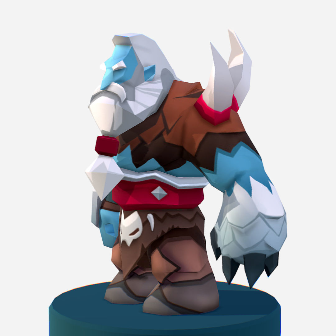  Nord Viking Handpaint Cartoon MMO rpg Character Low-poly 3D model_10