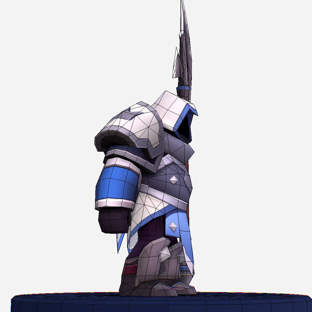 Armored Dark Spearman Handpaint Cartoon Low-poly 3D model_15