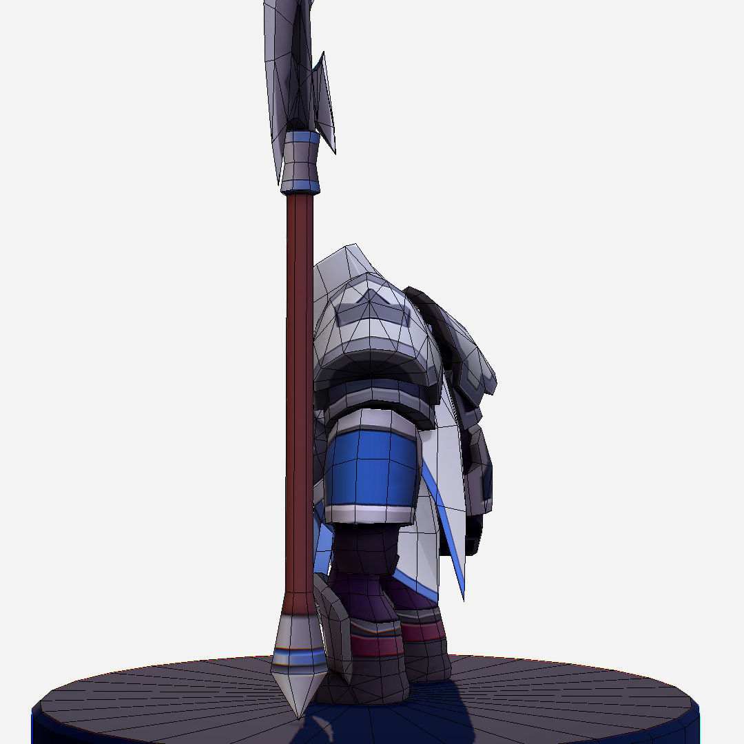 Armored Dark Spearman Handpaint Cartoon Low-poly 3D model_18