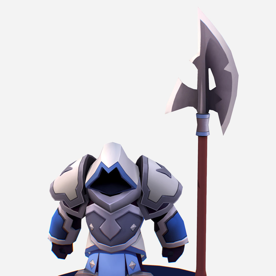 Armored Dark Spearman Handpaint Cartoon Low-poly 3D model_11