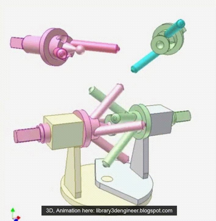 Pin universal joint mechanism 3D CGTrader