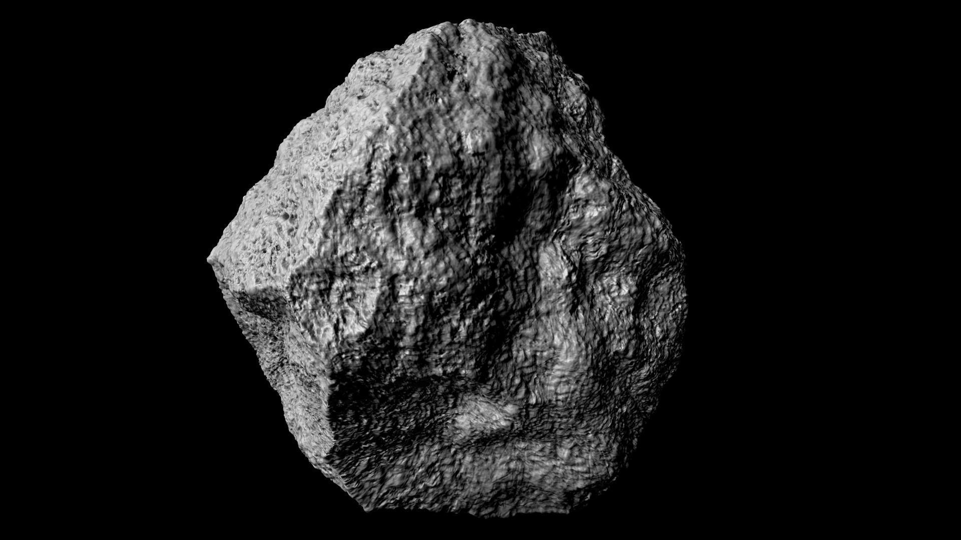 Hi poly asteroid Low-poly 3D model_1