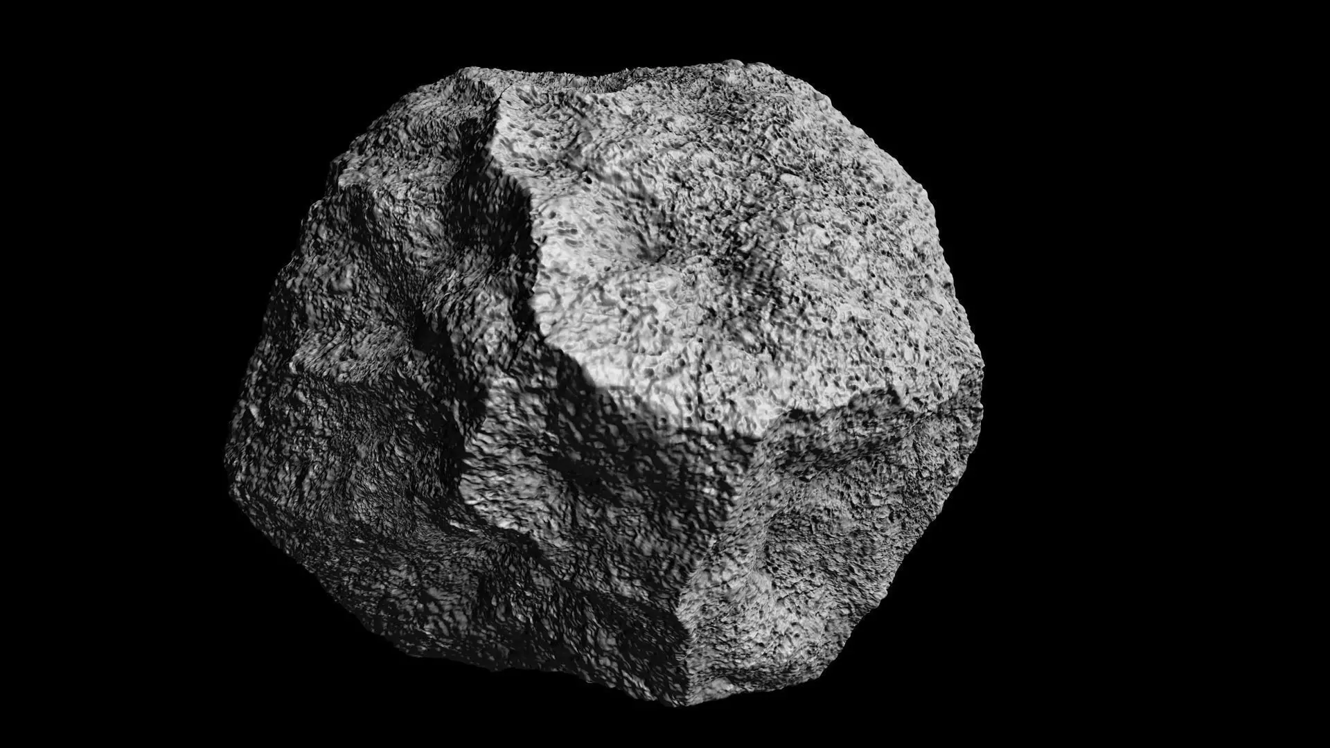 Hi poly asteroid Low-poly 3D model_0