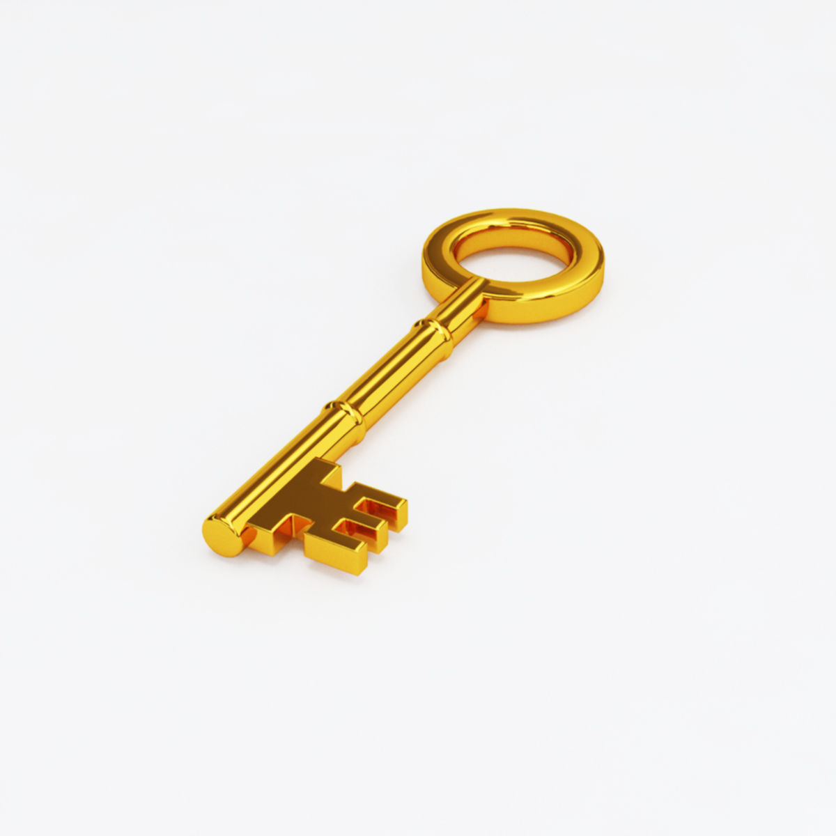 Gold key business 3D model_2
