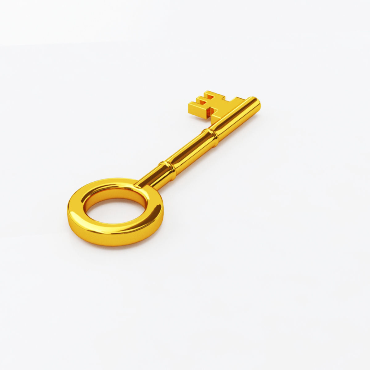 Gold key business 3D model_3