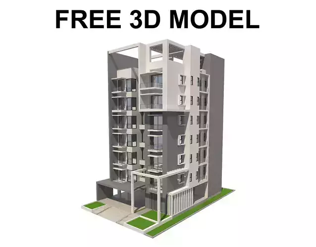 Apartment Building 01 Free 3D model