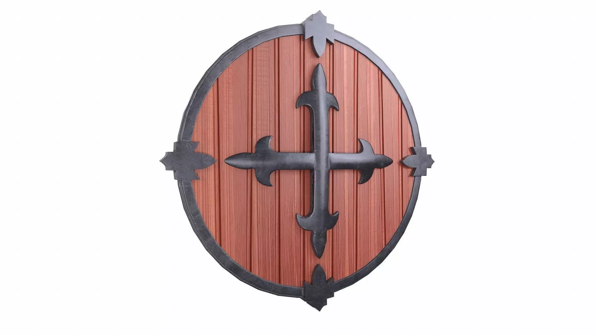 Shield Red Low-poly 3D model_0