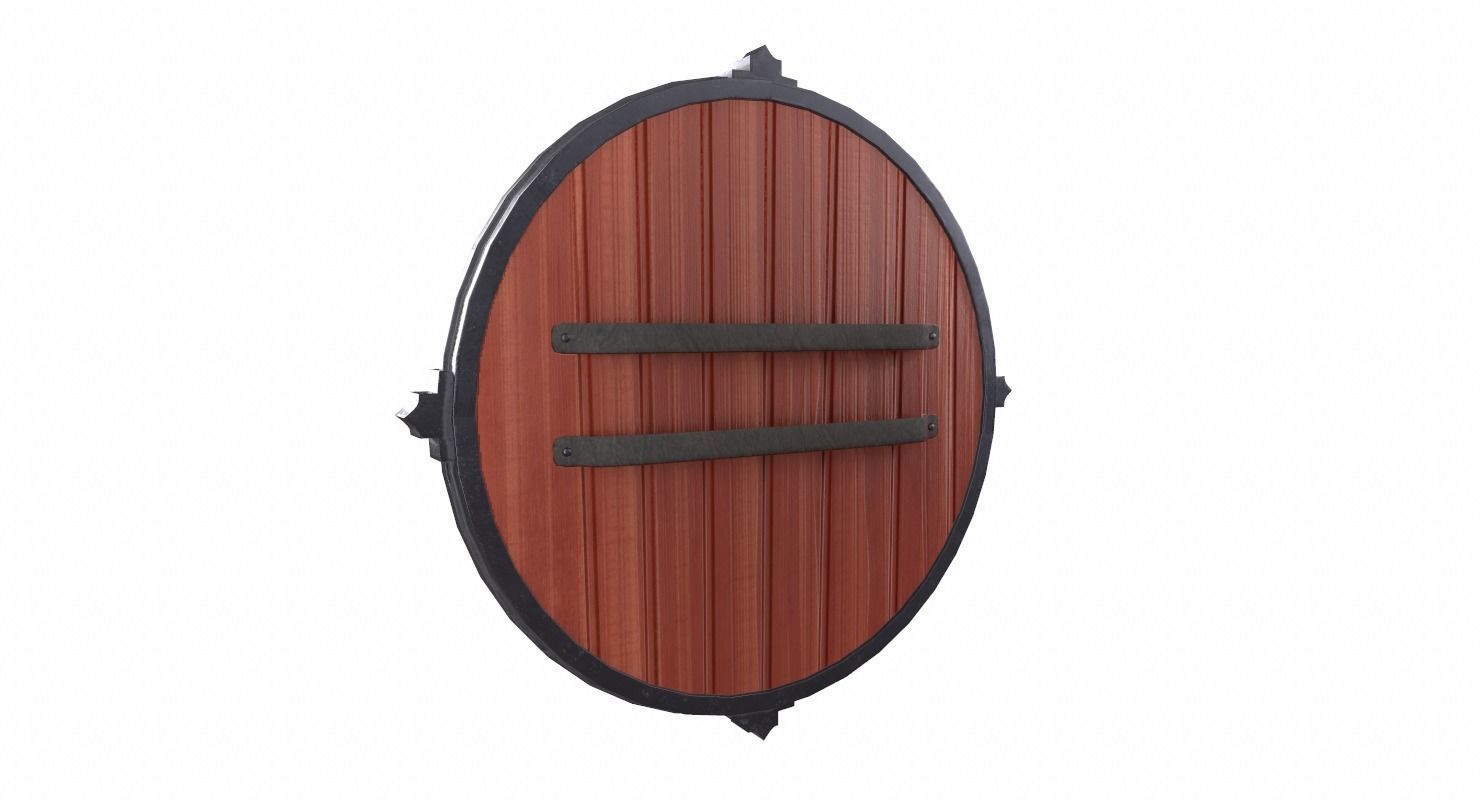 Shield Red Low-poly 3D model_5