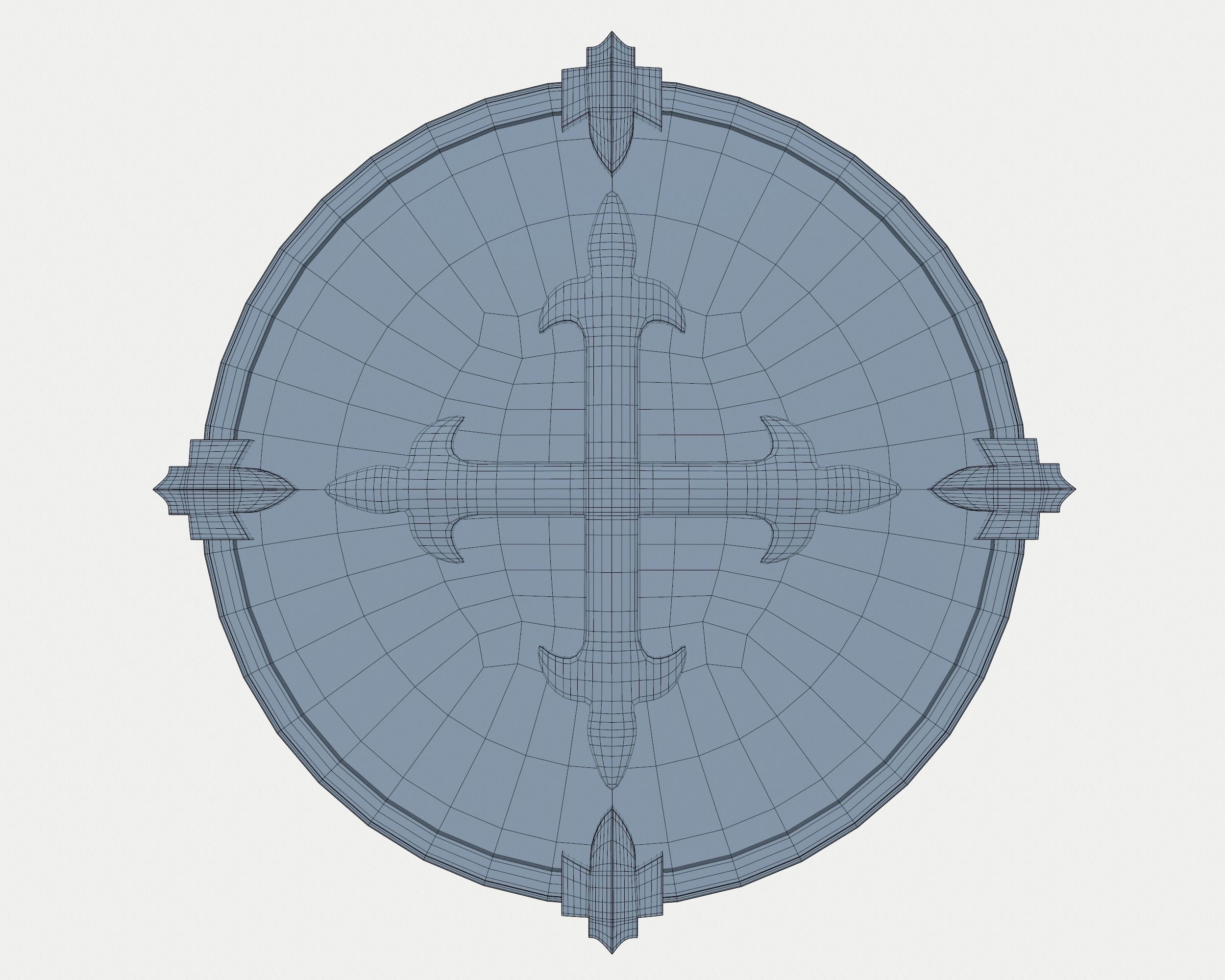 Shield Red Low-poly 3D model_8