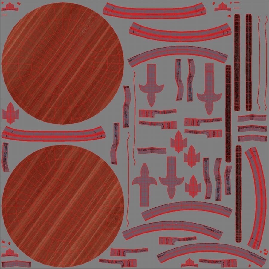 Shield Red Low-poly 3D model_14