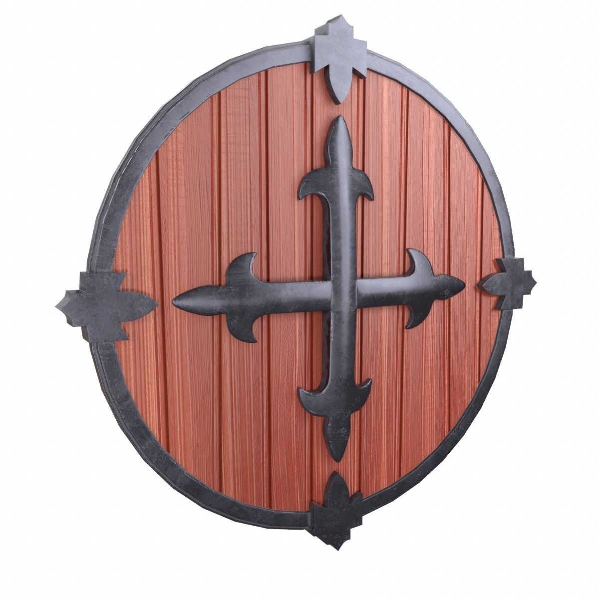 Shield Red Low-poly 3D model_6