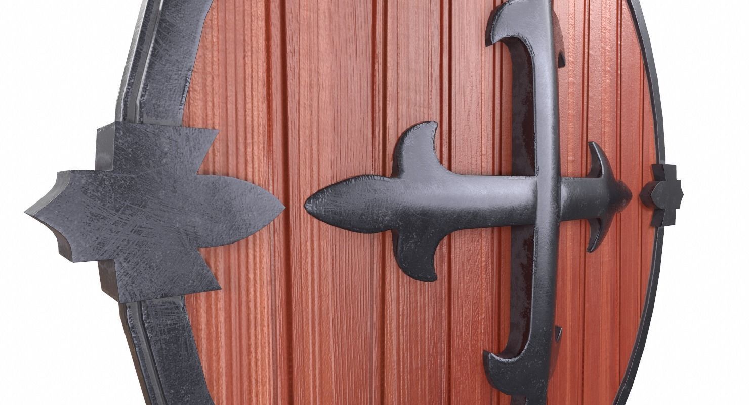 Shield Red Low-poly 3D model_7