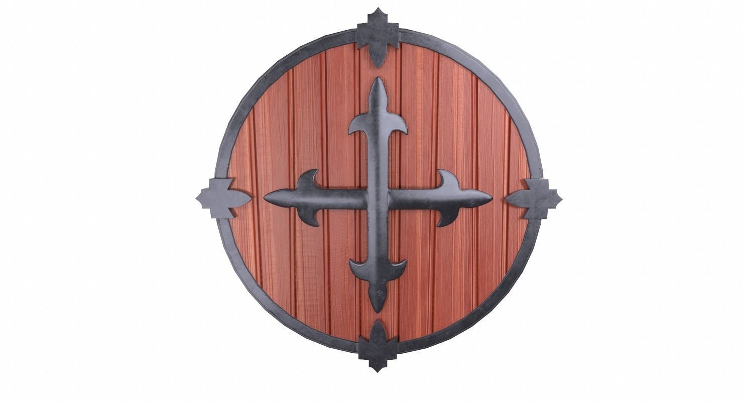 Shield Red Low-poly 3D model_3