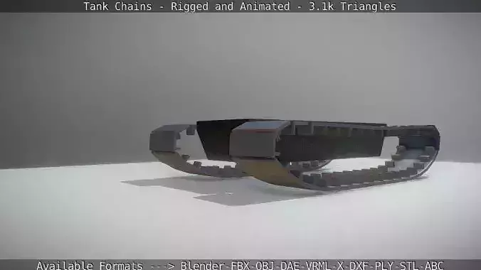 Rigged and Animated Tank Chains - 2 Low-poly 3D model