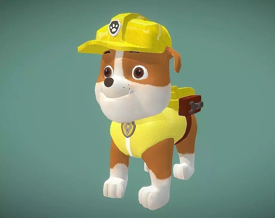Rubble paw patrol Low-poly 3D model_0