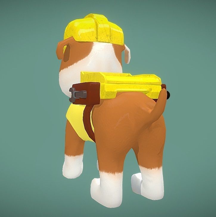 Rubble paw patrol Low-poly 3D model_1