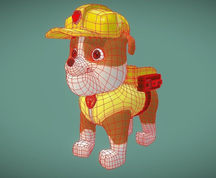 Rubble paw patrol Low-poly 3D model_4