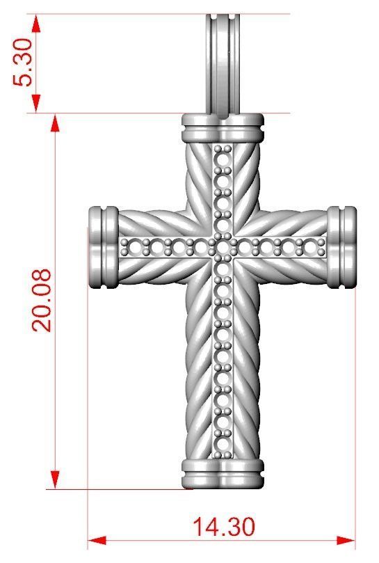 Cross with stones and rope 359 3D print model_14