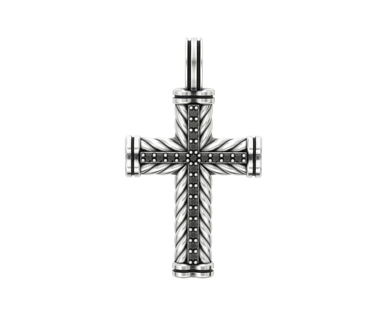 Cross with stones and rope 359 3D print model_12