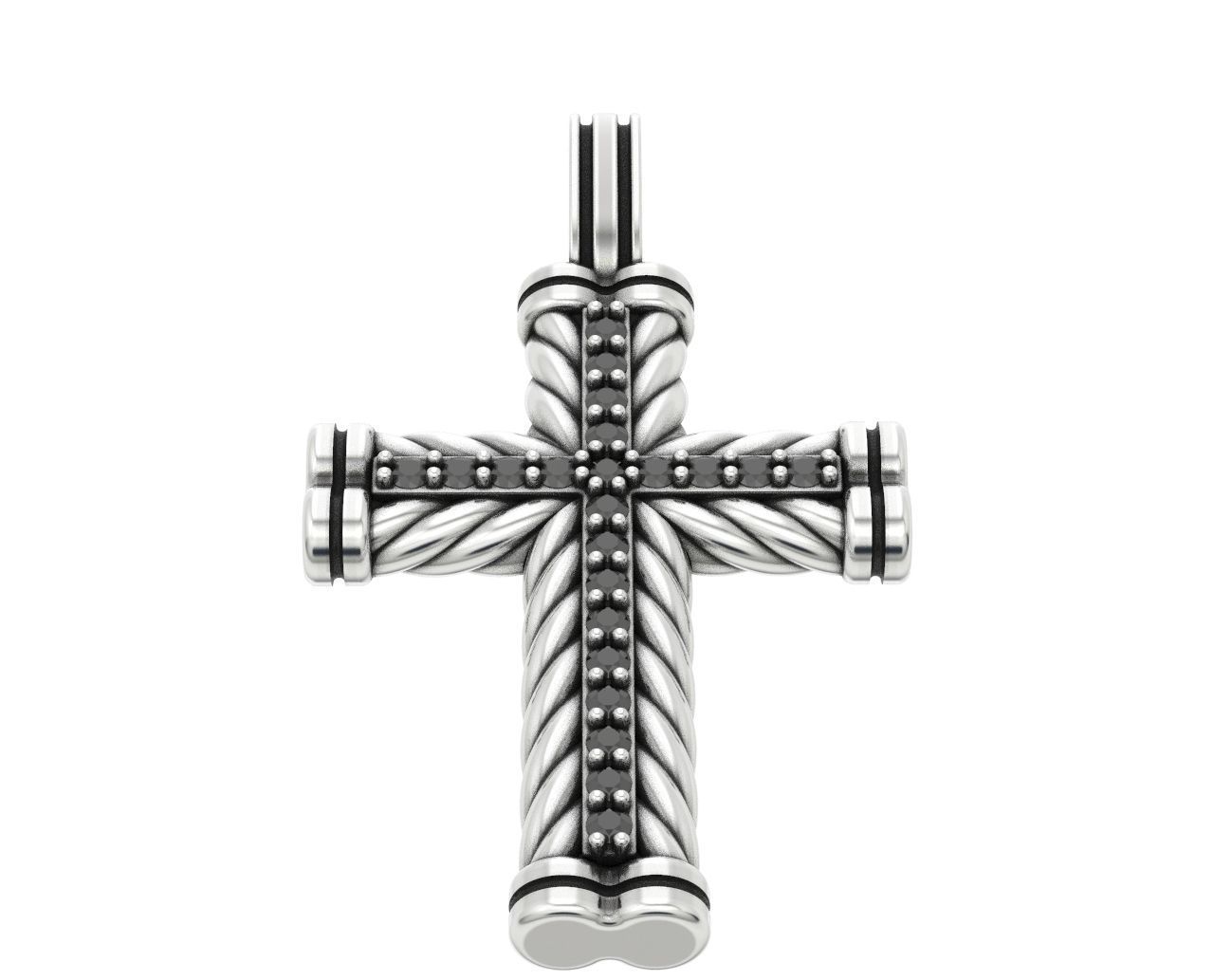 Cross with stones and rope 359 3D print model_11