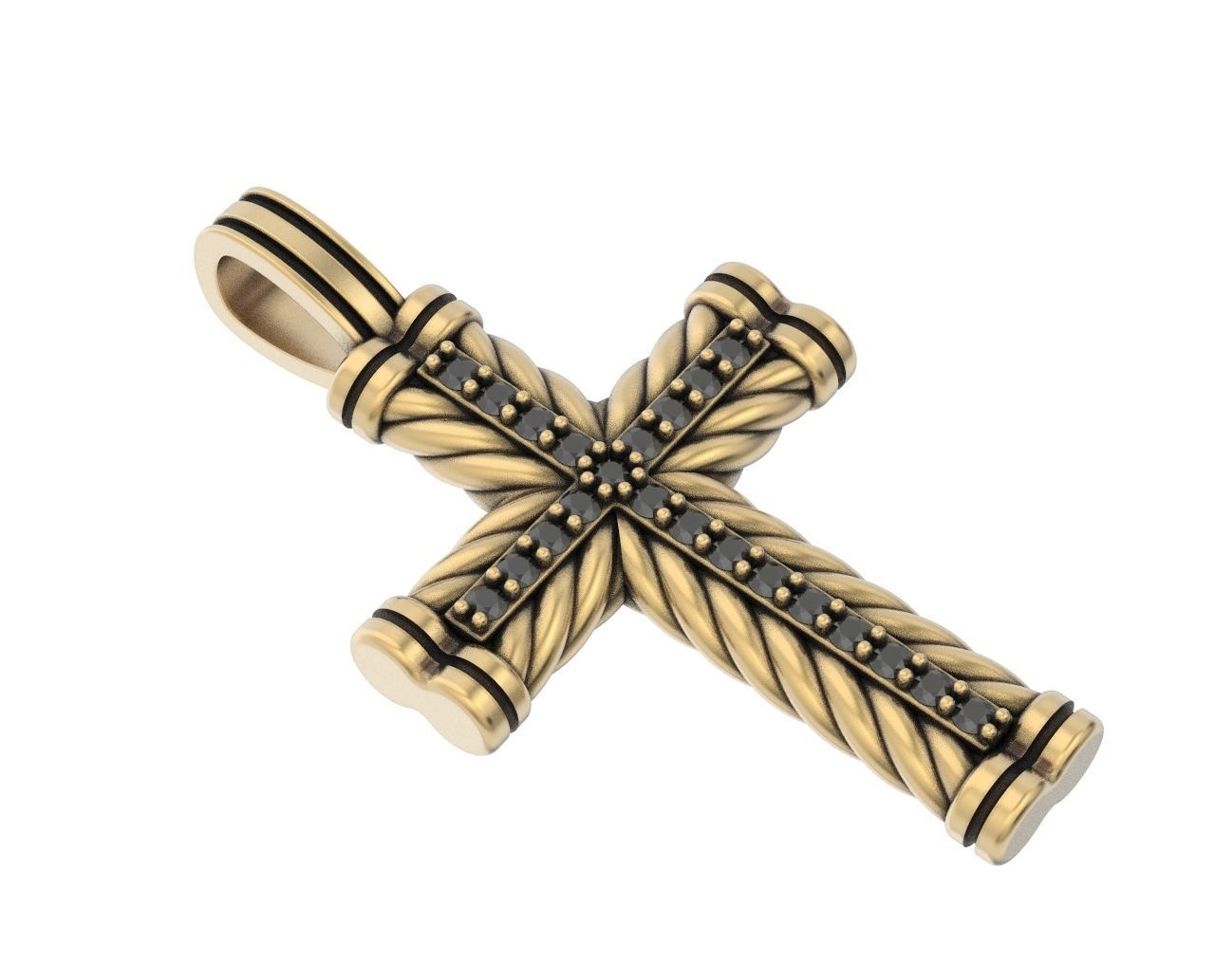 Cross with stones and rope 359 3D print model_8