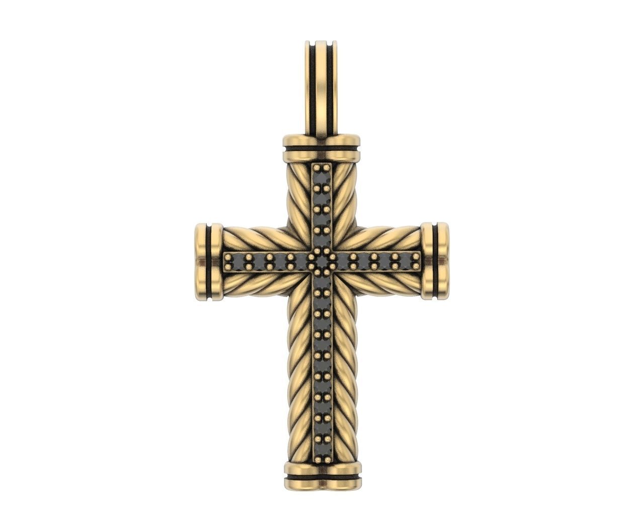 Cross with stones and rope 359 3D print model_5
