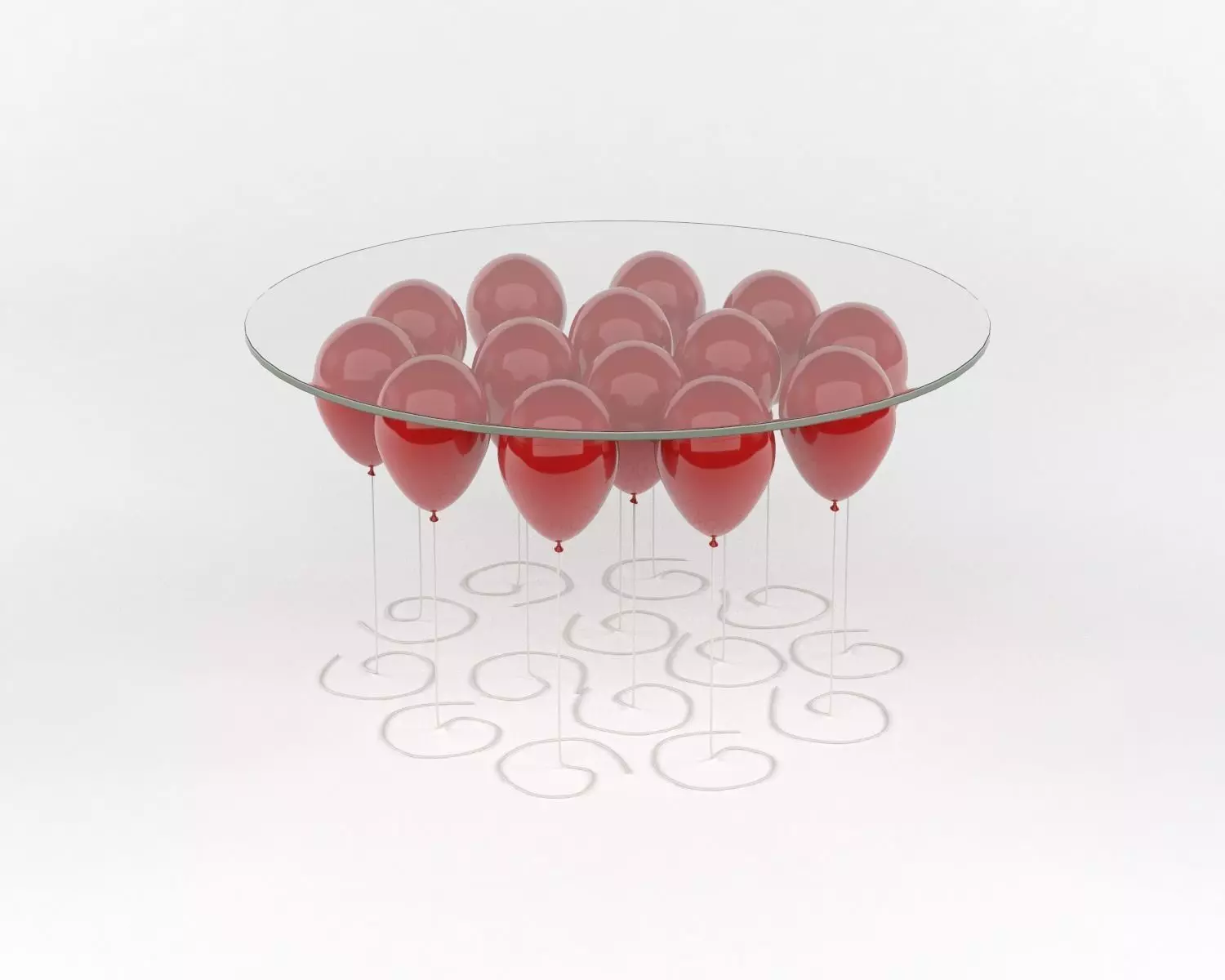 Balloon glass table with balloons Free 3D model