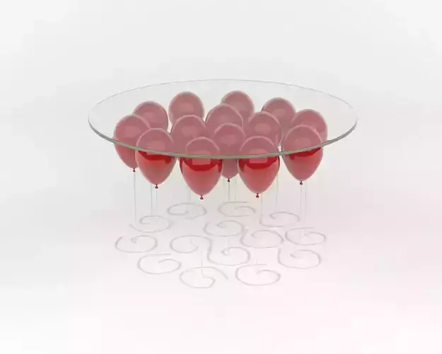 Balloon glass table with balloons Free 3D model