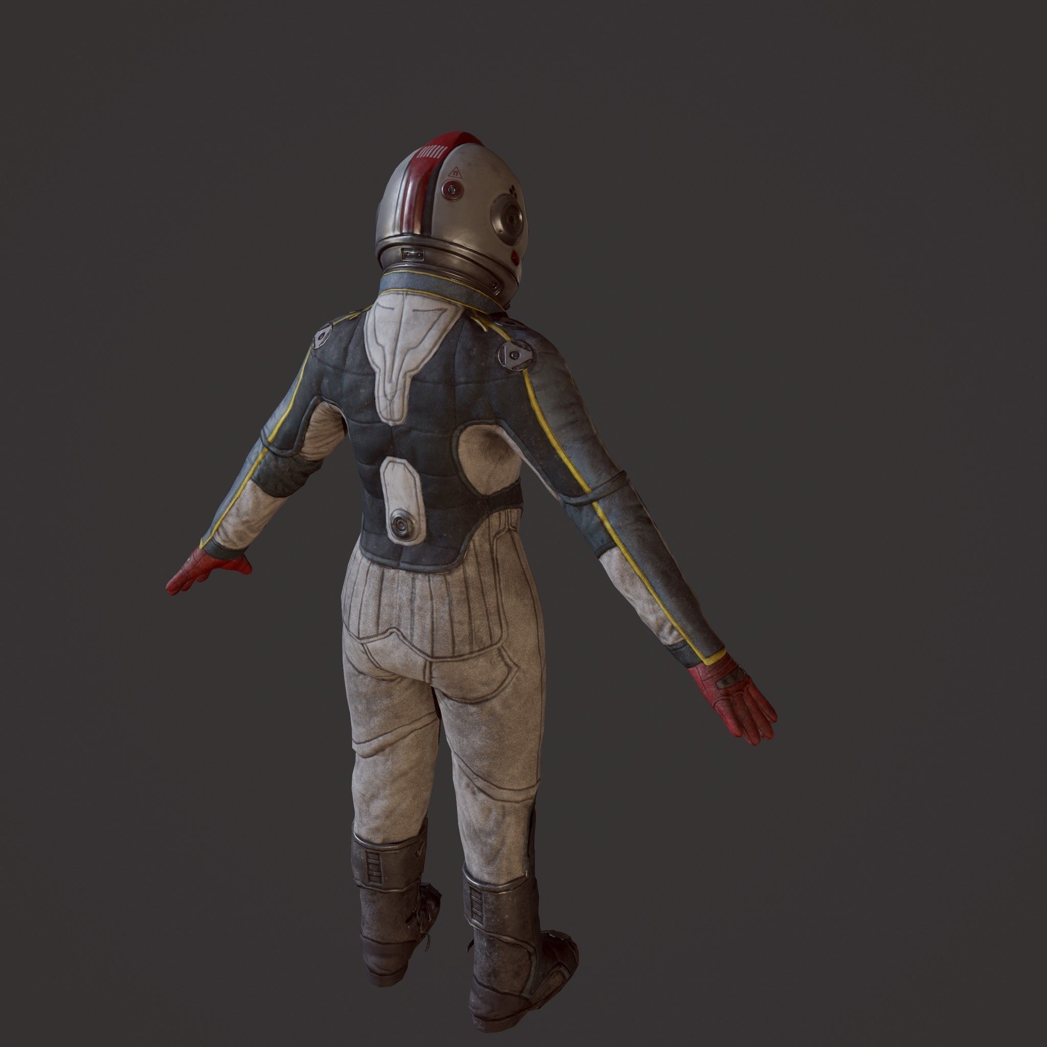 Astronauts - Game Ready man in space suit Low-poly 3D model_9