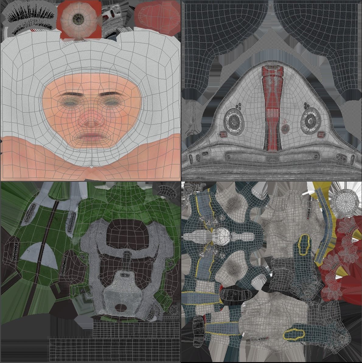 Astronauts - Game Ready man in space suit Low-poly 3D model_15