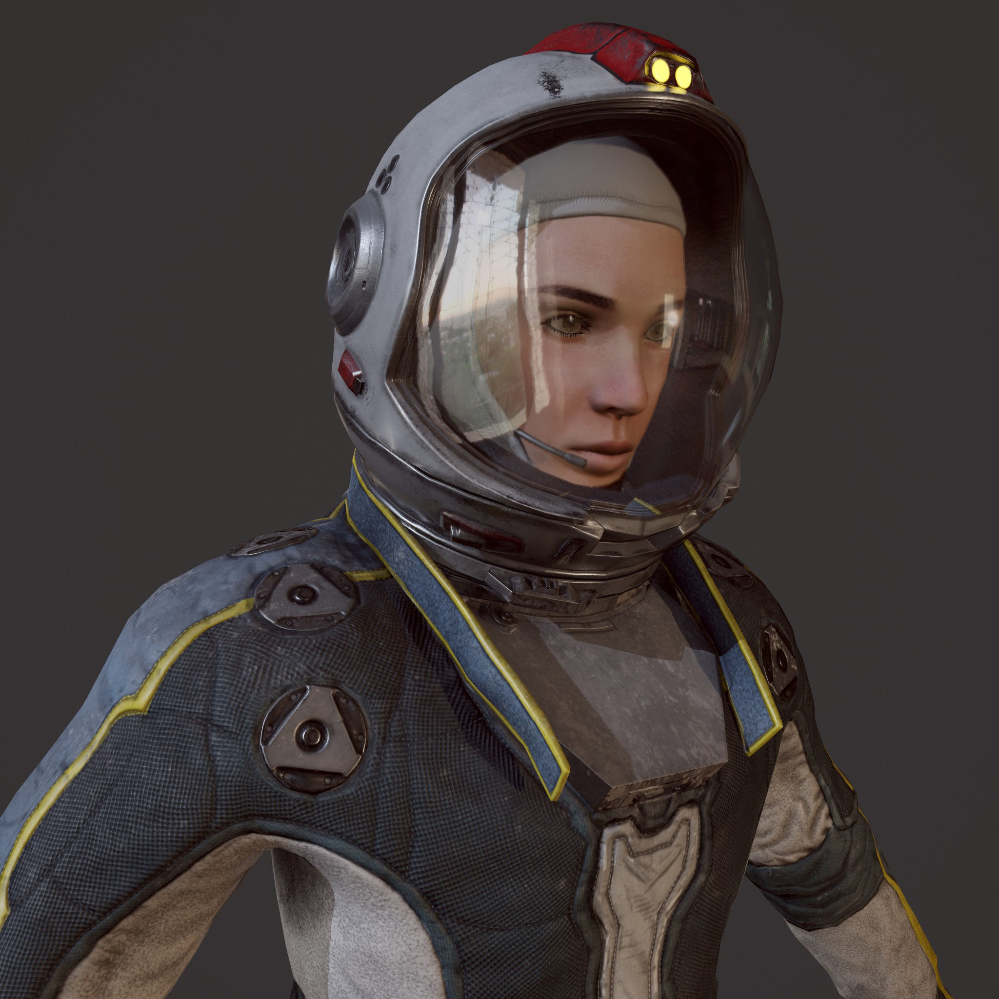 Astronauts - Game Ready man in space suit Low-poly 3D model_10