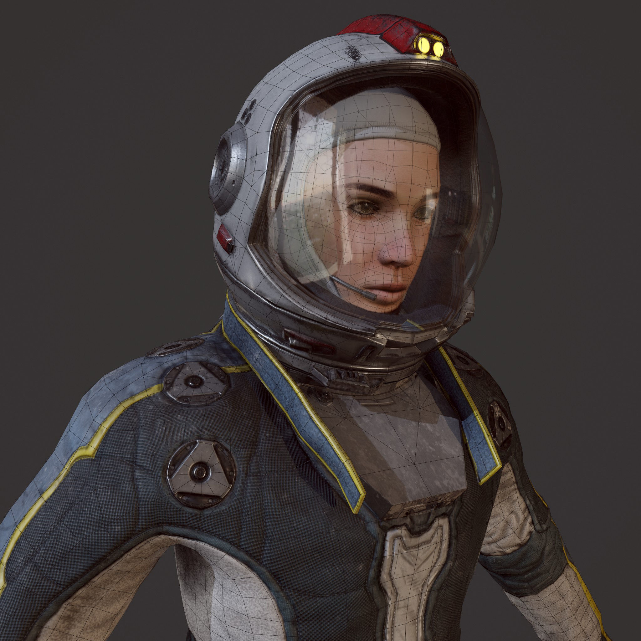 Astronauts - Game Ready man in space suit Low-poly 3D model_11