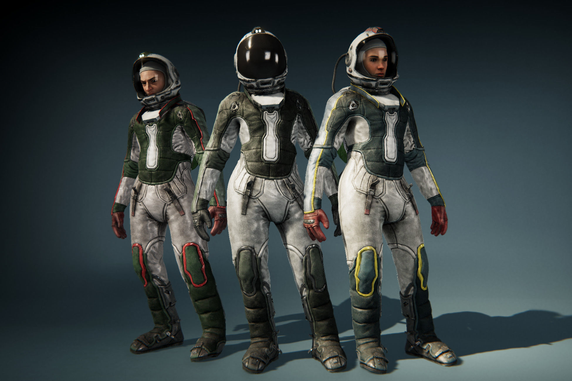 Astronauts - Game Ready man in space suit Low-poly 3D model_3