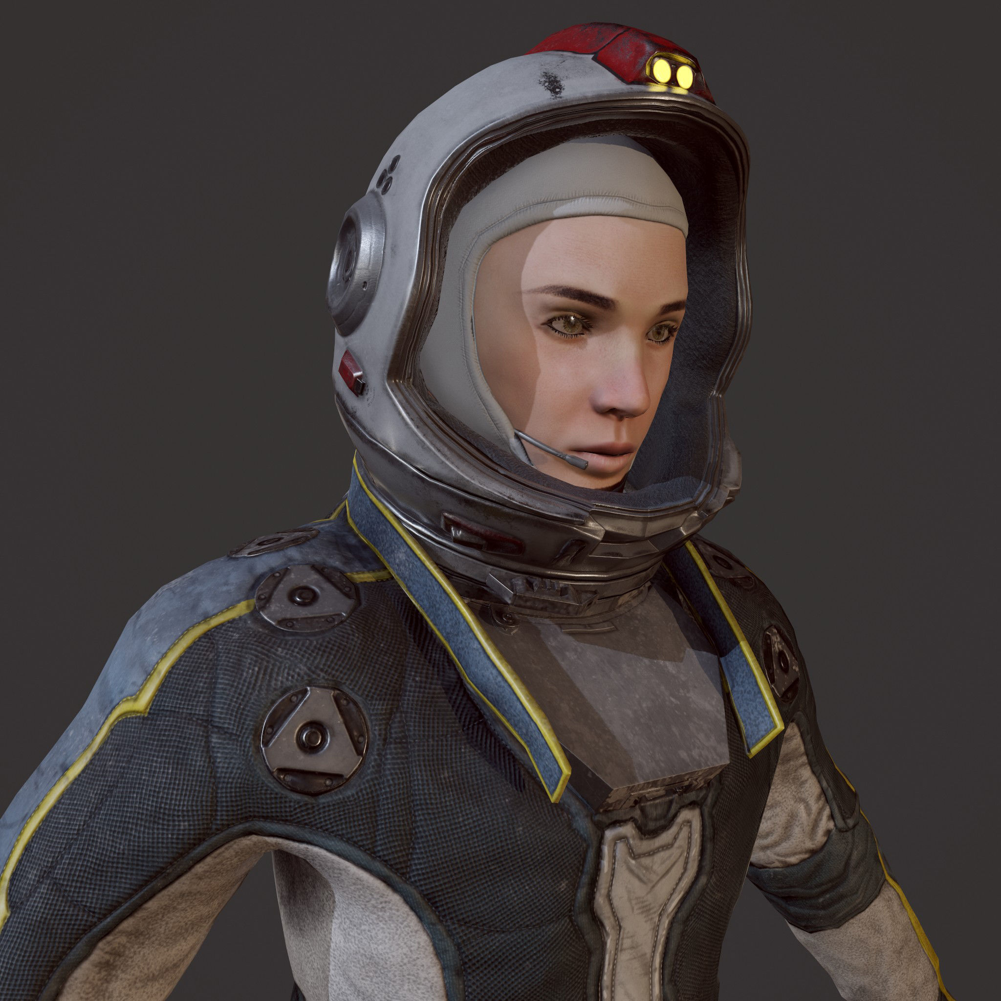 Astronauts - Game Ready man in space suit Low-poly 3D model_12