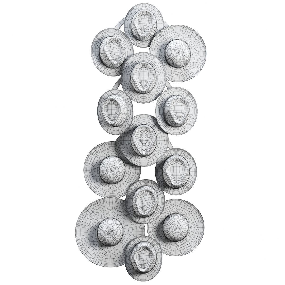 Decorative set of hats 3D model_3